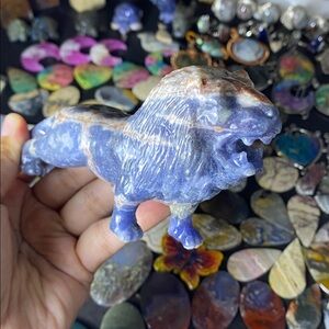 Handcrafted Blue Stone Lion Figurine